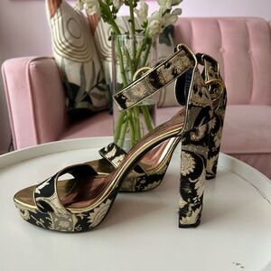 Gold and black Ted Baker Platform heels
